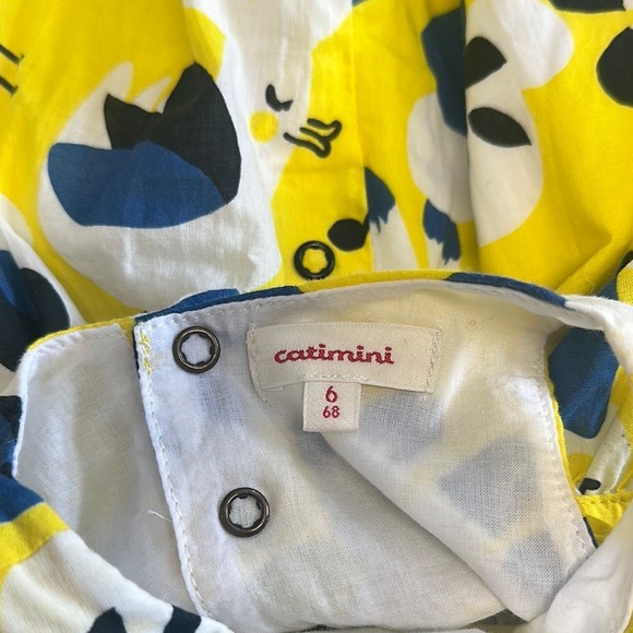 Catimini Bright Yellow and Blue Patterned Sun Dress - Picture 2 of 5
